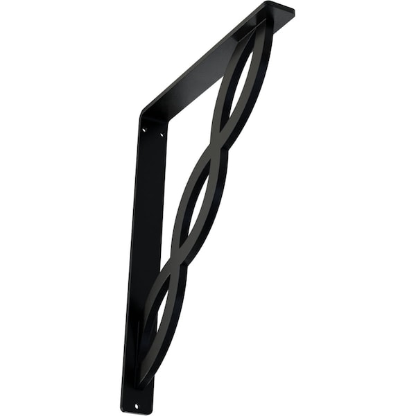 Ekena Millwork Loera Wrought Iron Bracket, (Single center brace), Powder Coated Black 1 1/2"W x 10"D x 12"H BKTM01X10X12SLO - main